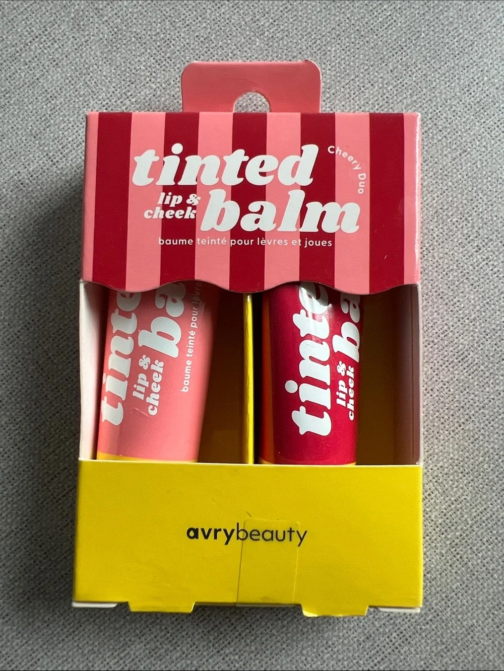 AvryBeauty Tinted Lip & Cheek Balm Duo — Pink & Red